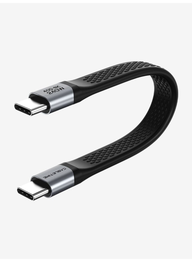 كابل تايم كابل USB 4 قصير ومسطح من النوع C بسرعة 40 جيجابت في الثانية وقدرة 240 واط ودقة 8K@60Hz | 0.13 متر - Image 1